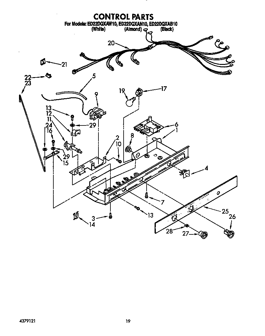 Whirlpool ED22DQXAB10 control diagram