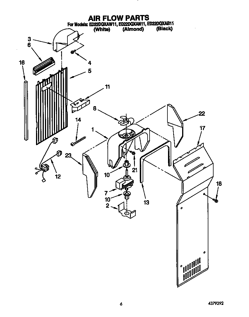Whirlpool ED22DQXAW11 air flow diagram