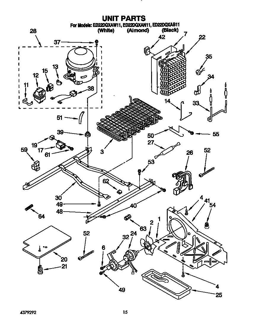 Whirlpool ED22DQXAW11 unit diagram