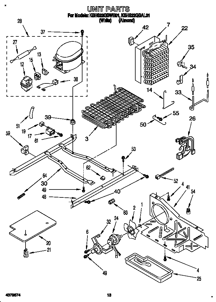 KitchenAid KSHS22QBAL01 unit diagram