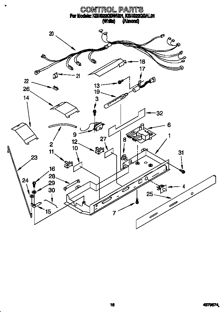 KitchenAid KSHS22QBAL01 control diagram