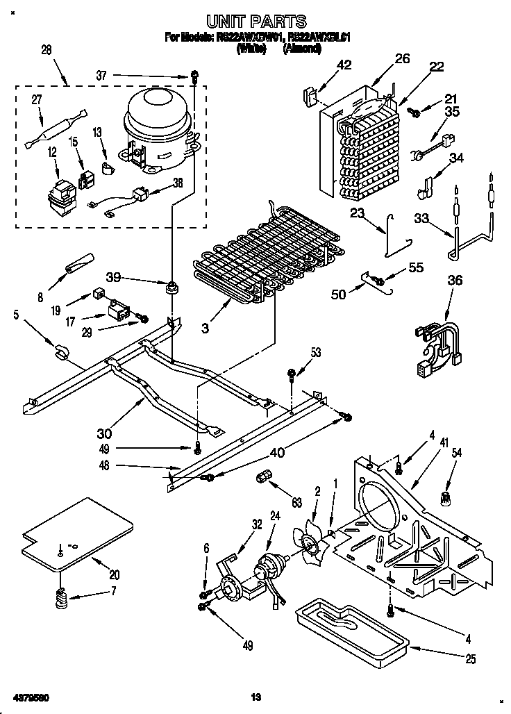 Roper RS22AWXBL01 unit diagram