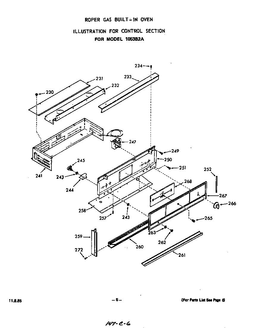 Roper 1053B2A control diagram