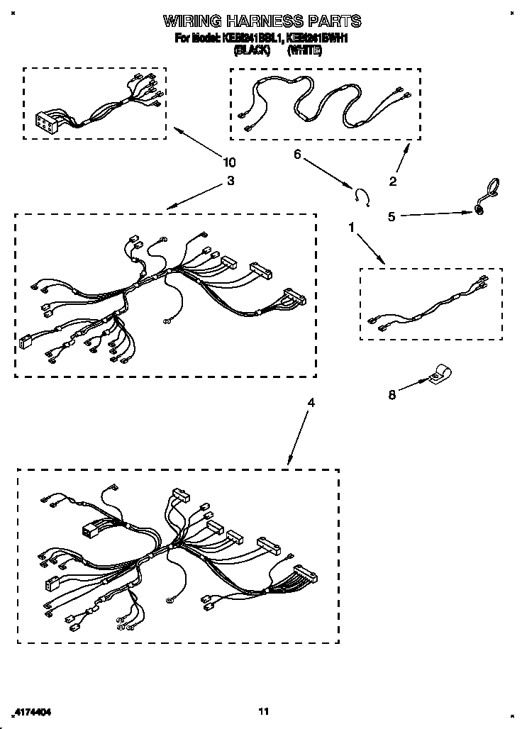 KitchenAid KEBI241BBL1 wiring harness diagram