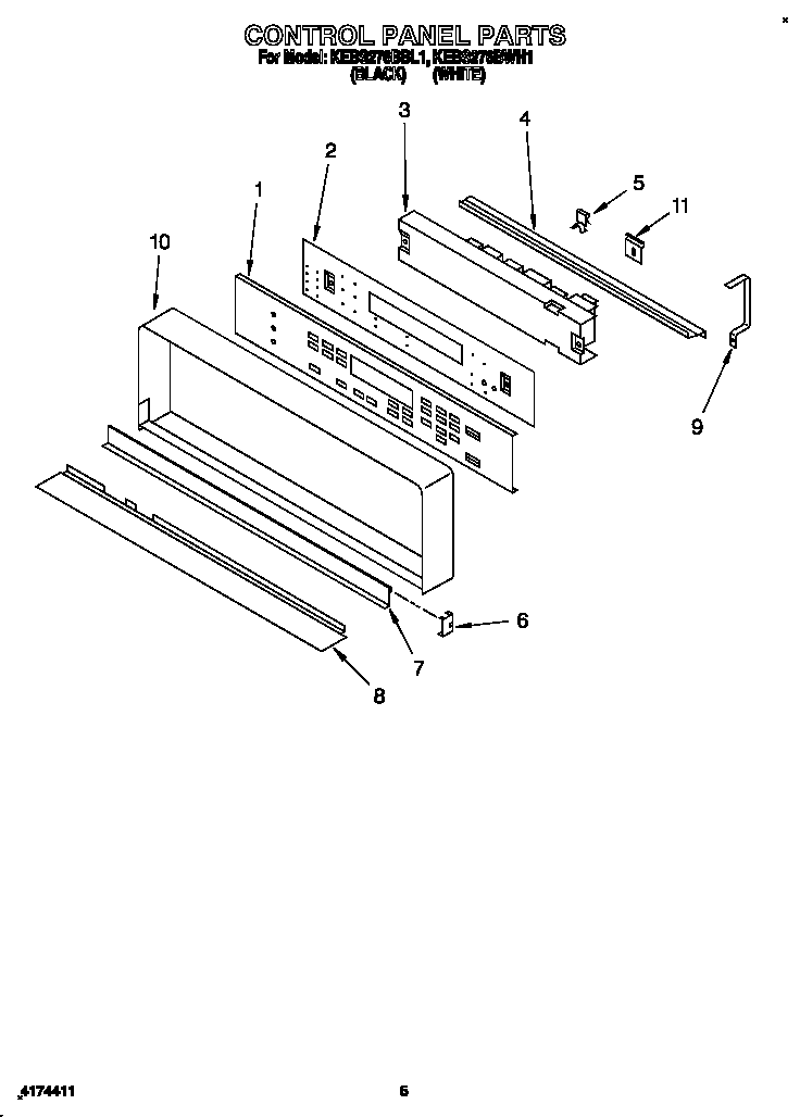 KitchenAid KEBS276BBL1 control panel diagram