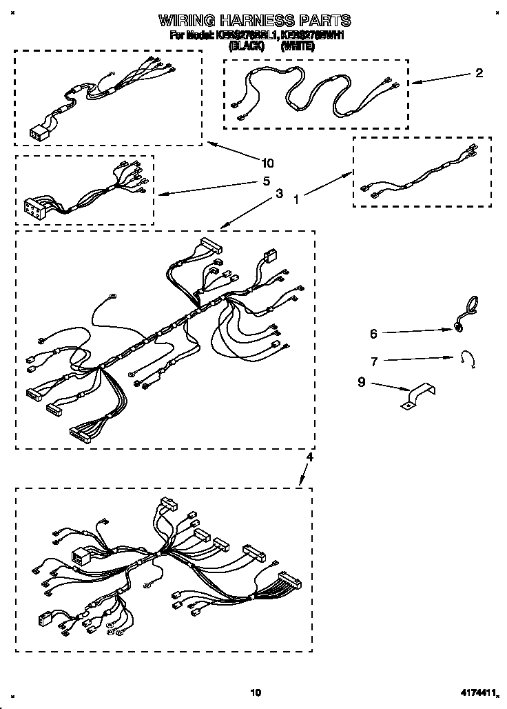 KitchenAid KEBS276BBL1 wiring harness diagram