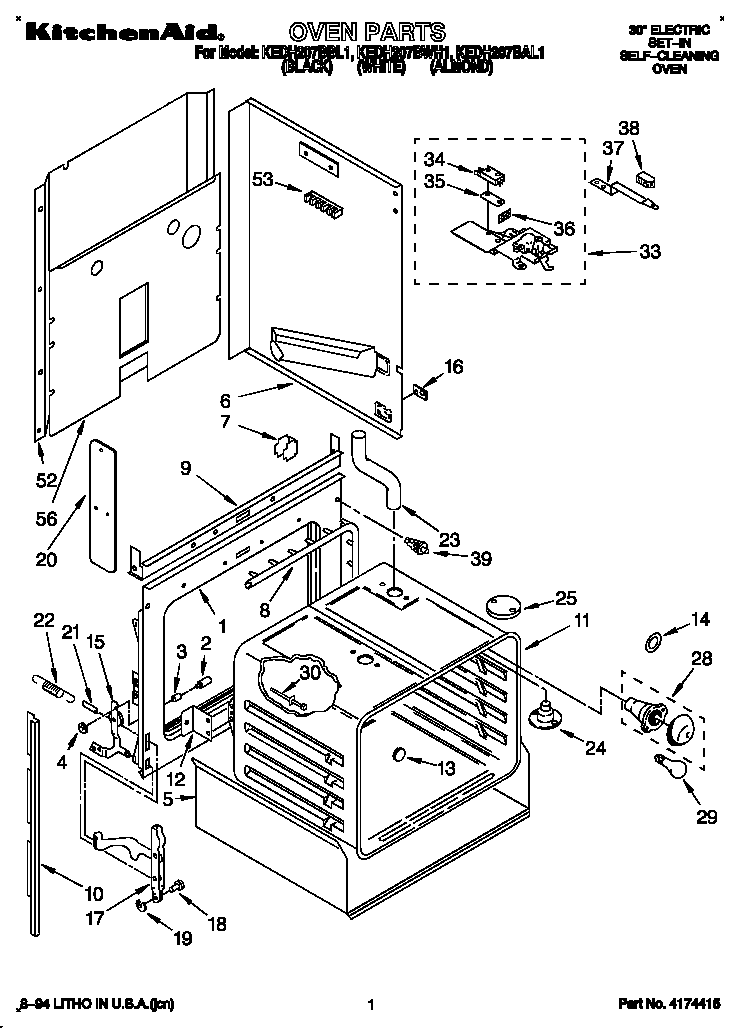 KitchenAid KEDH207BAL1 oven diagram