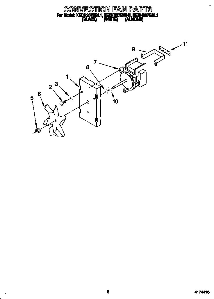 KitchenAid KEDH207BAL1 convection fan diagram