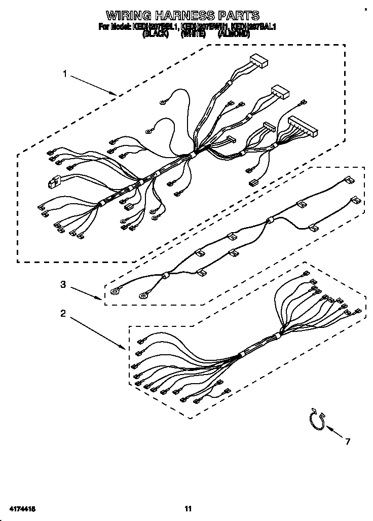 KitchenAid KEDH207BAL1 wiring harness diagram