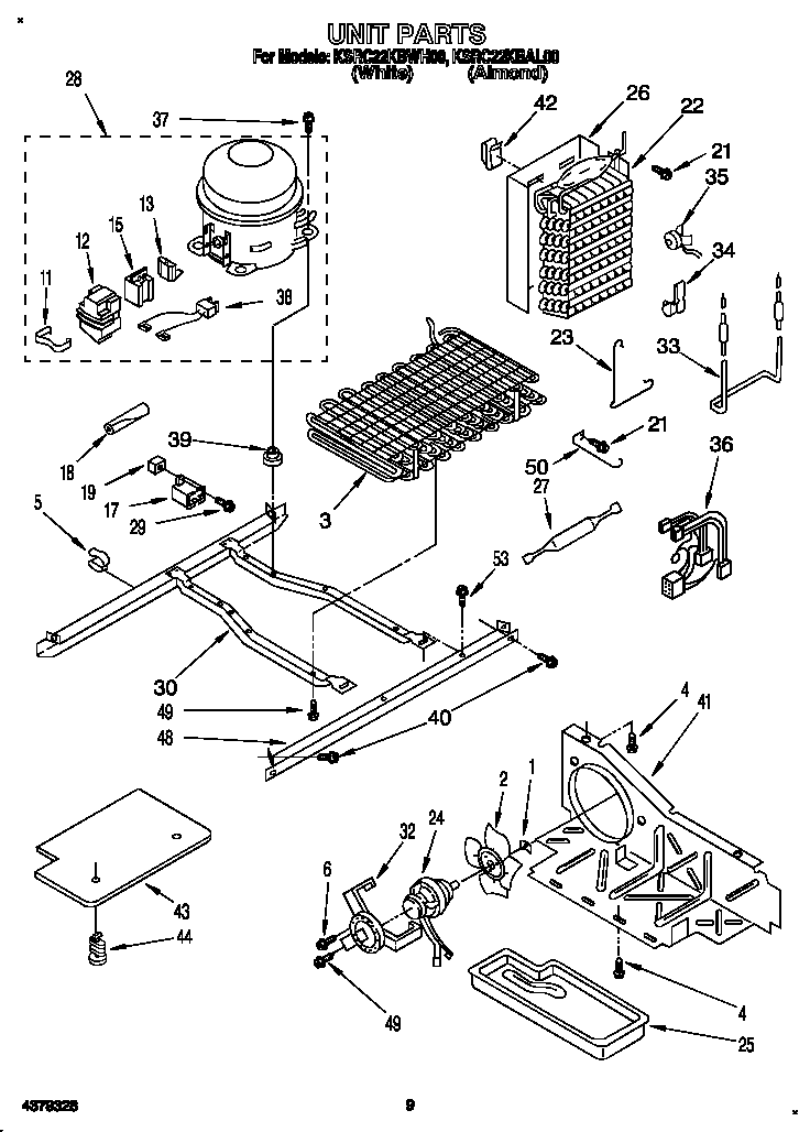 KitchenAid KSRC22KBAL00 unit diagram