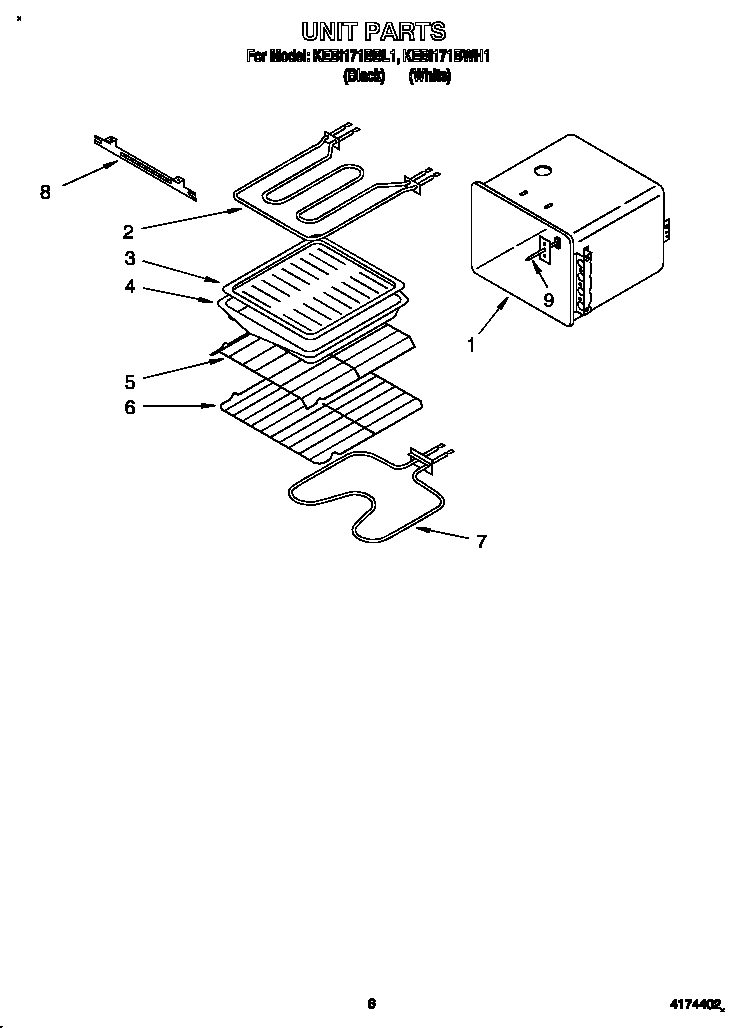 KitchenAid KEBI171BWH1 unit diagram