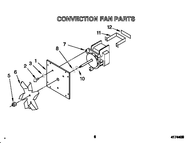 KitchenAid KEBS208BBL1 convection fan diagram