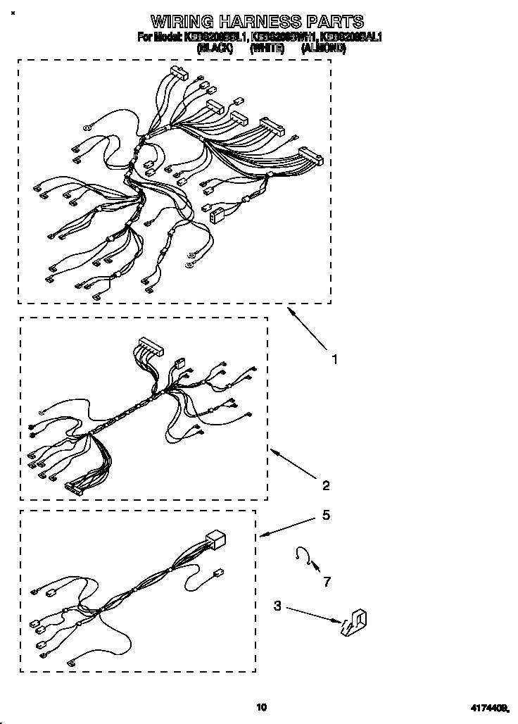 KitchenAid KEBS208BBL1 wiring harness diagram