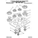 KitchenAid KGCT305BBL1 cooktop, burner and grate diagram