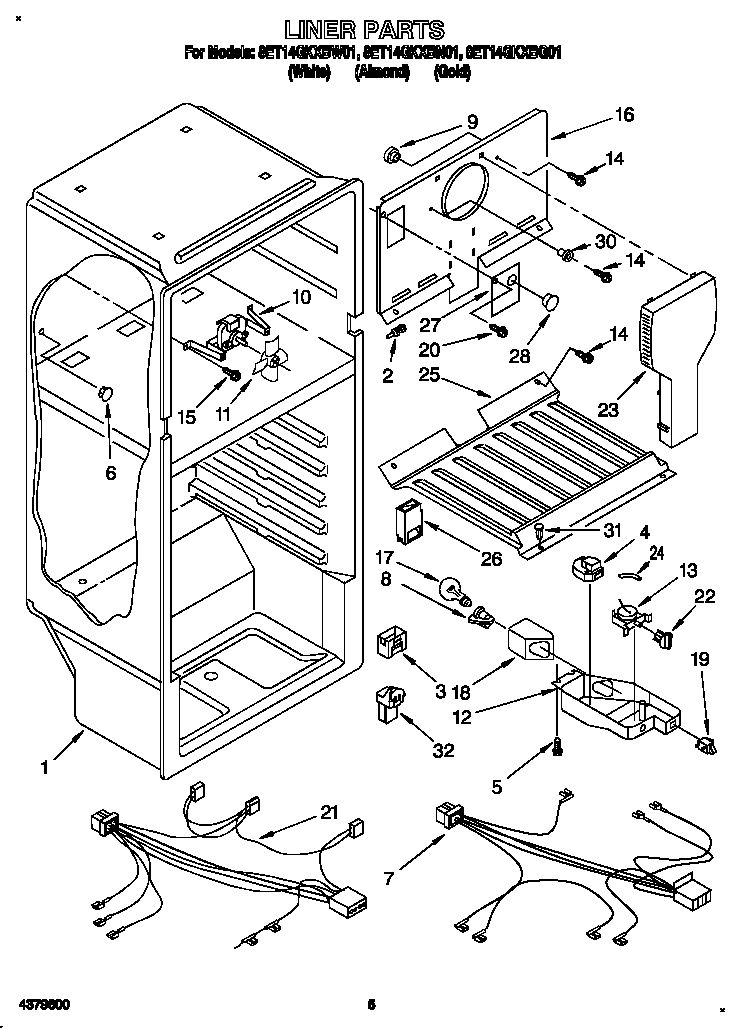 Whirlpool 8ET14GKXBN01 liner diagram