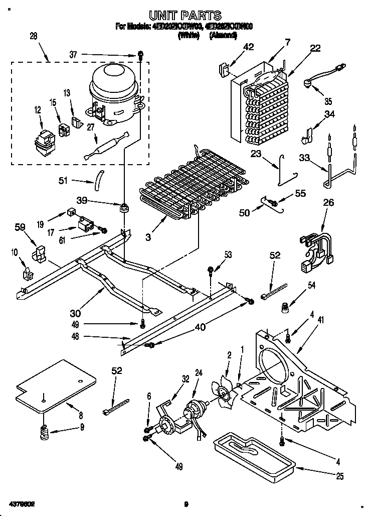 Whirlpool 4ED20ZKXBW00 unit diagram
