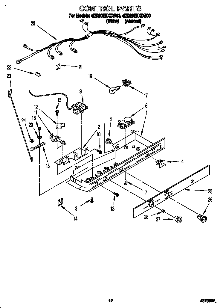 Whirlpool 4ED20ZKXBW00 control diagram