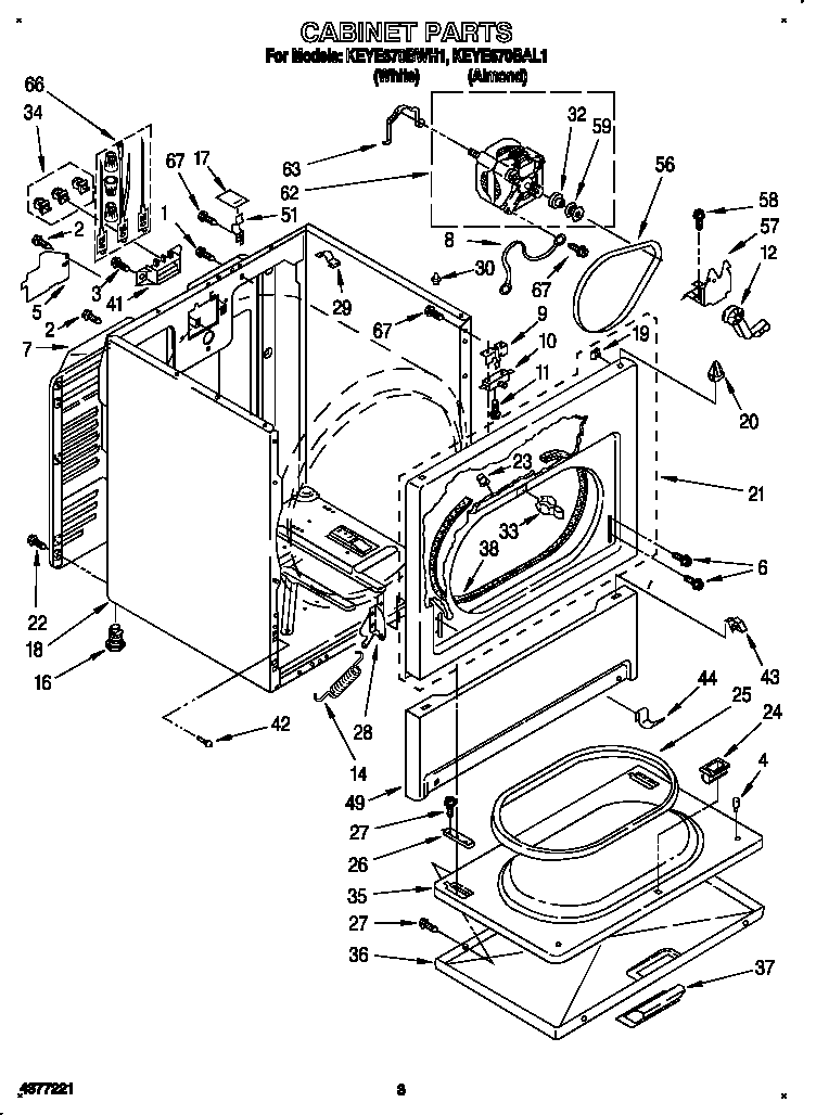 KitchenAid KEYE670BAL1 cabinet diagram