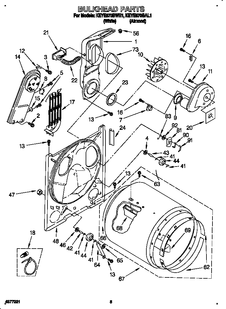 KitchenAid KEYE670BAL1 bulkhead diagram