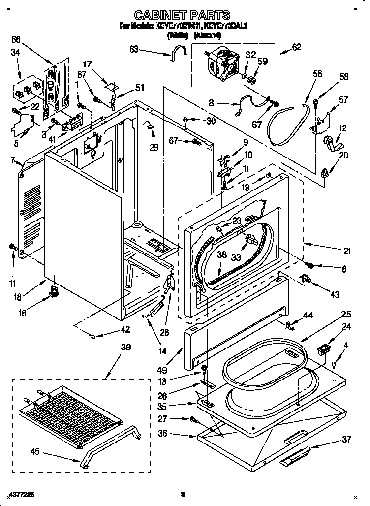 KitchenAid KEYE770BWH1 cabinet diagram