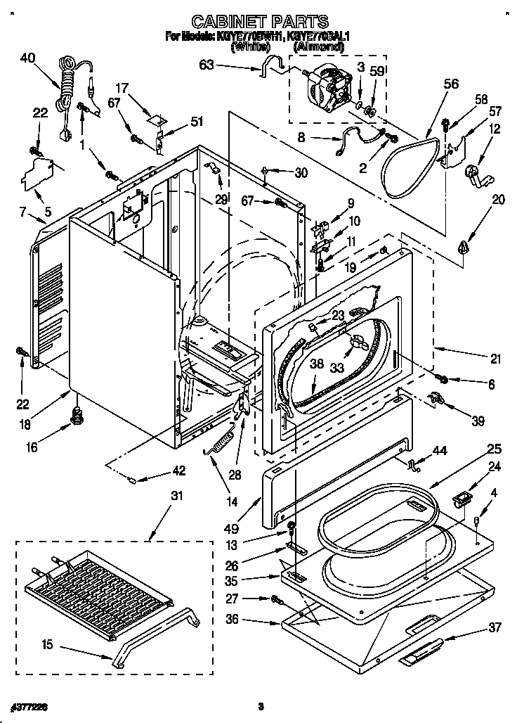 KitchenAid KGYE770BAL1 cabinet diagram