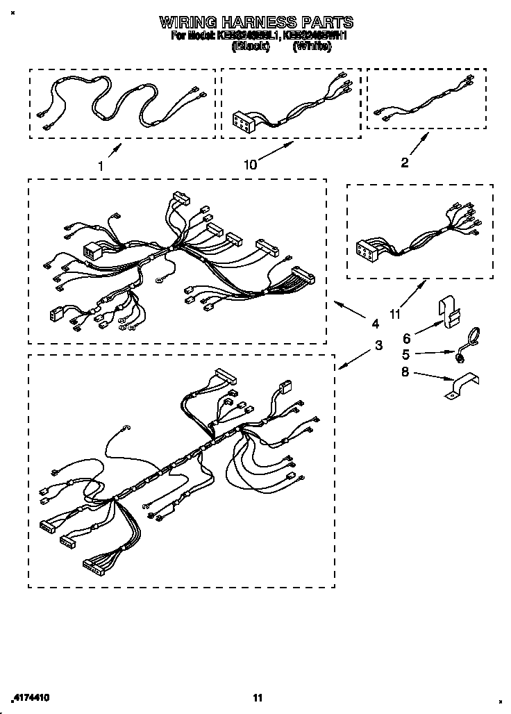 KitchenAid KEBS246BBL1 wiring harness diagram