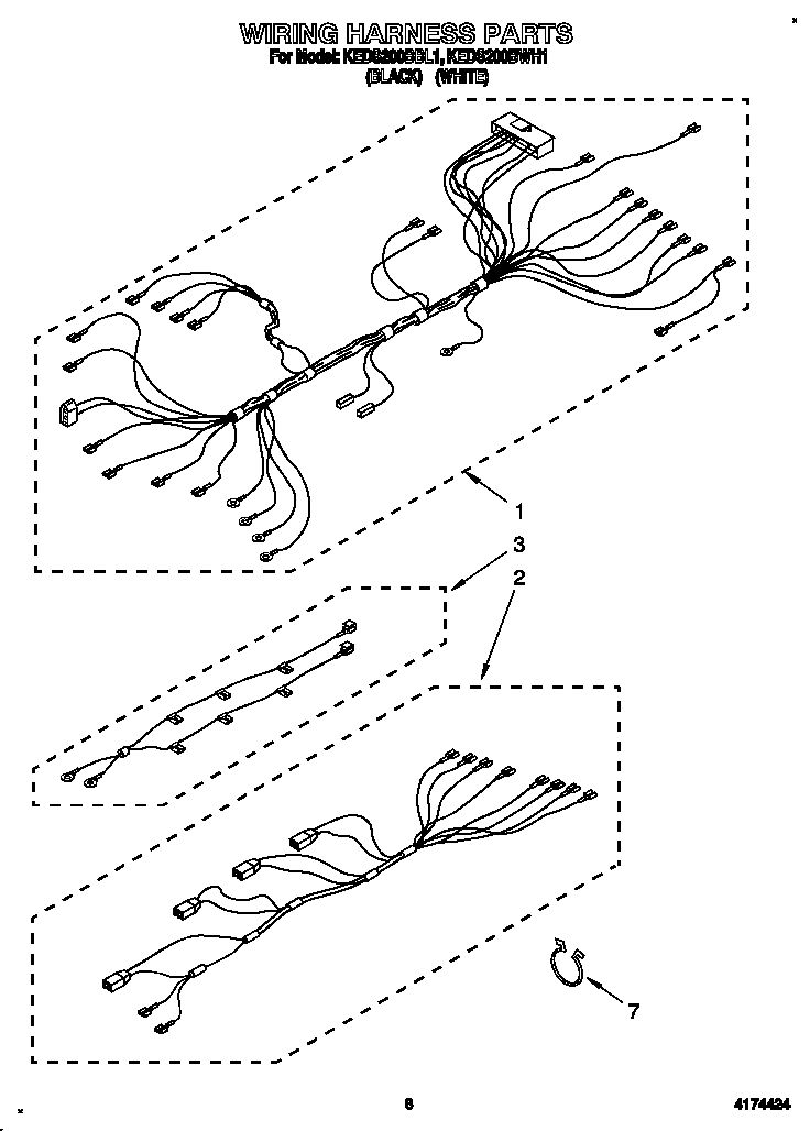 KitchenAid KEDS200BBL1 wiring harness diagram