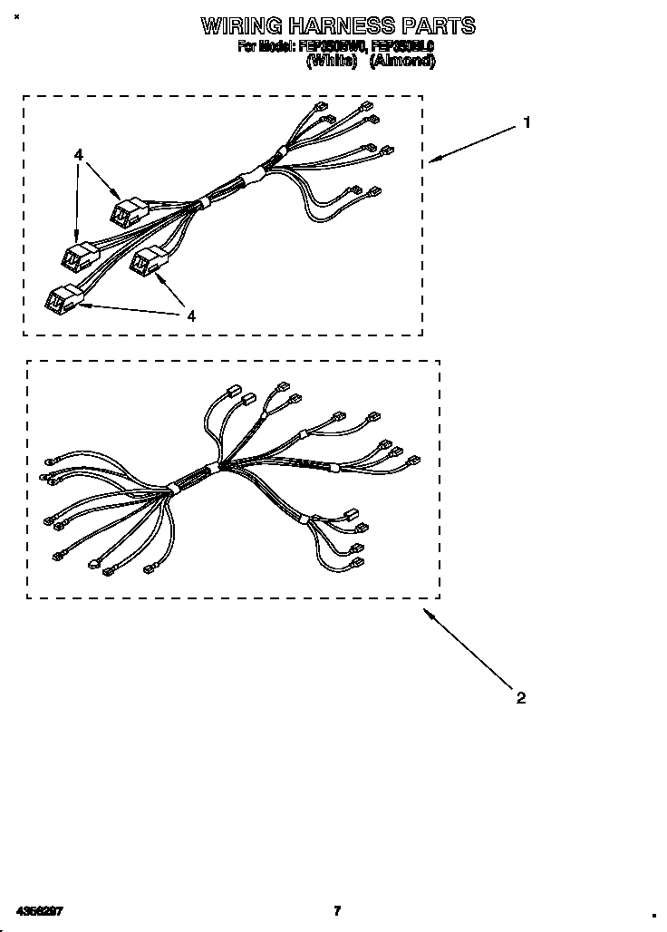 Roper FEP350BW0 wiring harness diagram