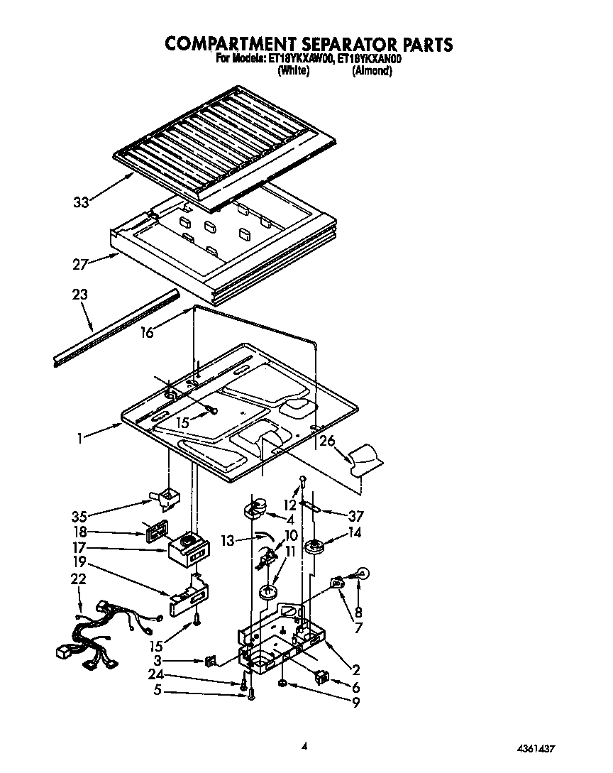 Whirlpool ET18YKXAN00 compartment separator diagram
