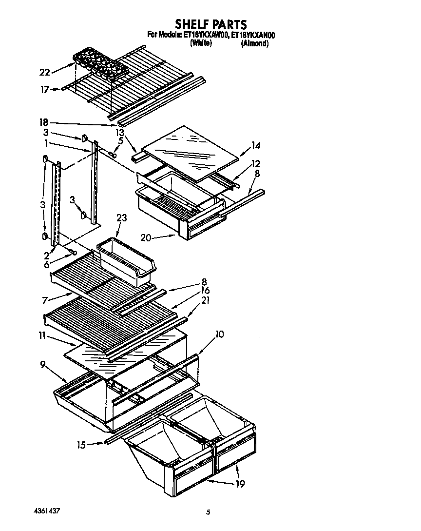 Whirlpool ET18YKXAN00 shelf diagram
