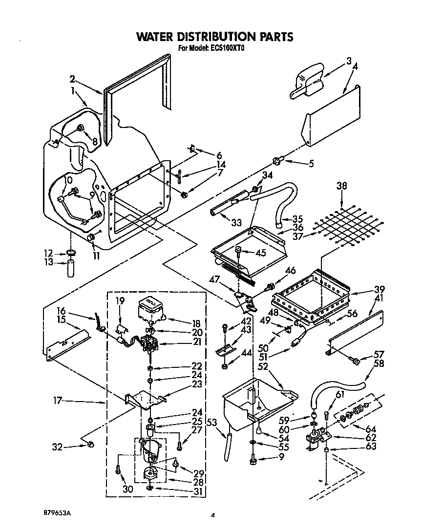 Whirlpool EC5100XT0 water distribution diagram