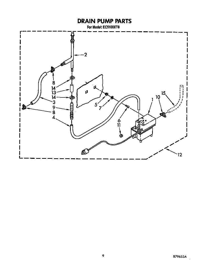 Whirlpool EC5100XT0 drain pump diagram