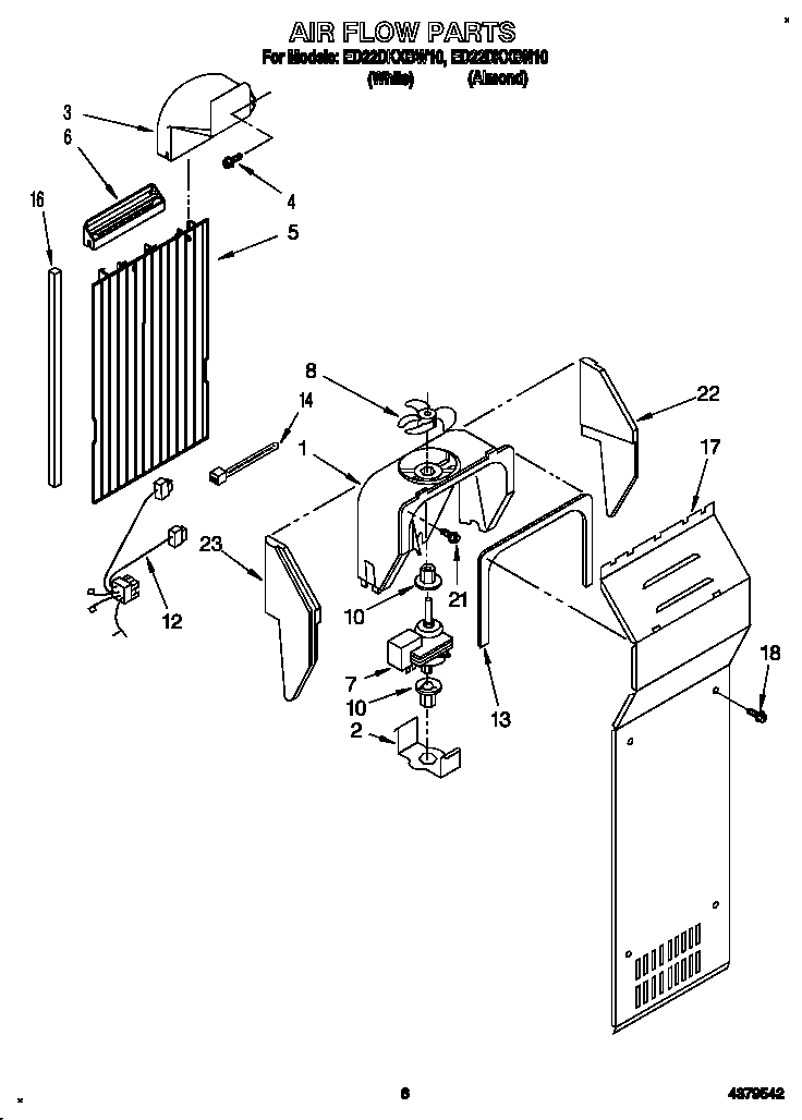Whirlpool ED22DKXBN10 air flow diagram