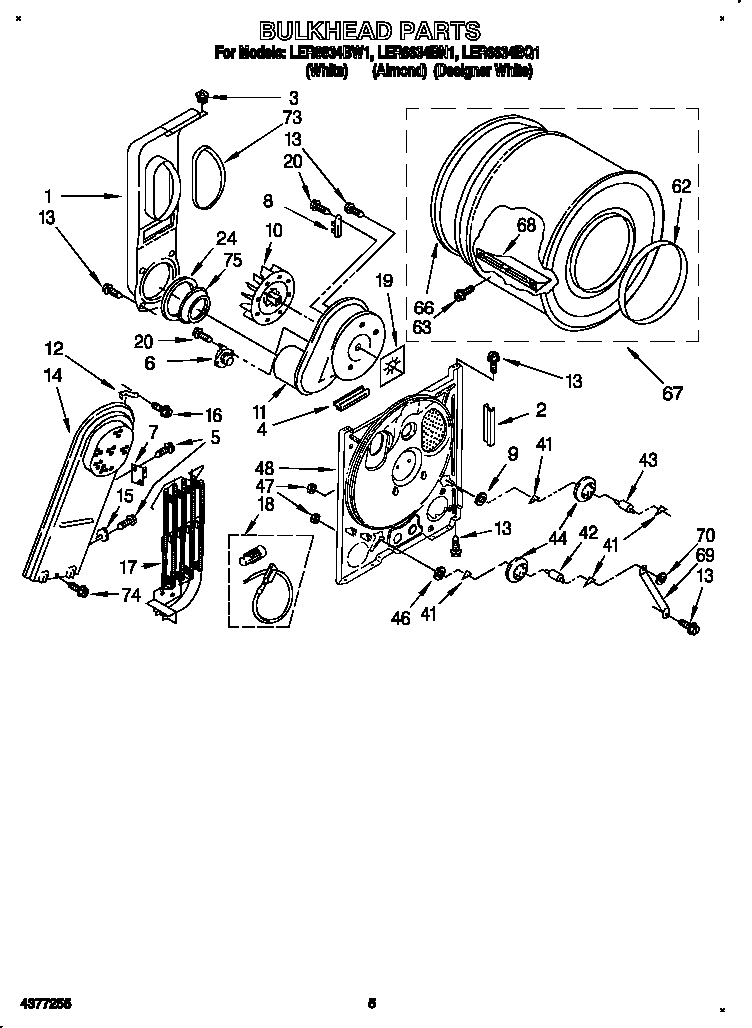 Whirlpool LER6634BQ1 bulkhead diagram