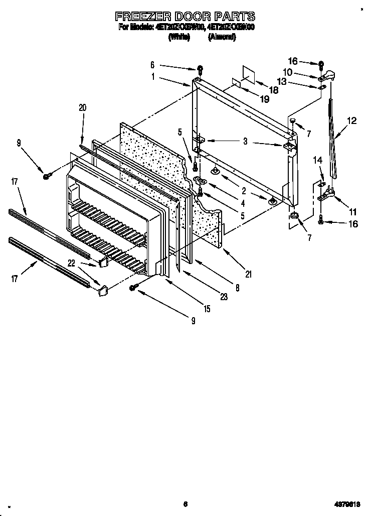 Whirlpool 4ET20ZKXBN00 freezer door diagram