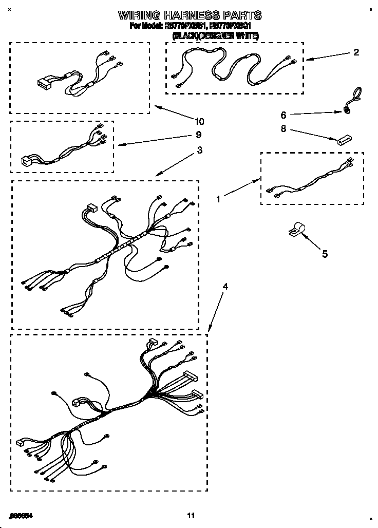 Whirlpool RB770PXBB1 wiring harness diagram