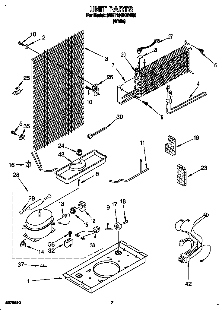 Whirlpool 3VET16GKBW00 unit diagram
