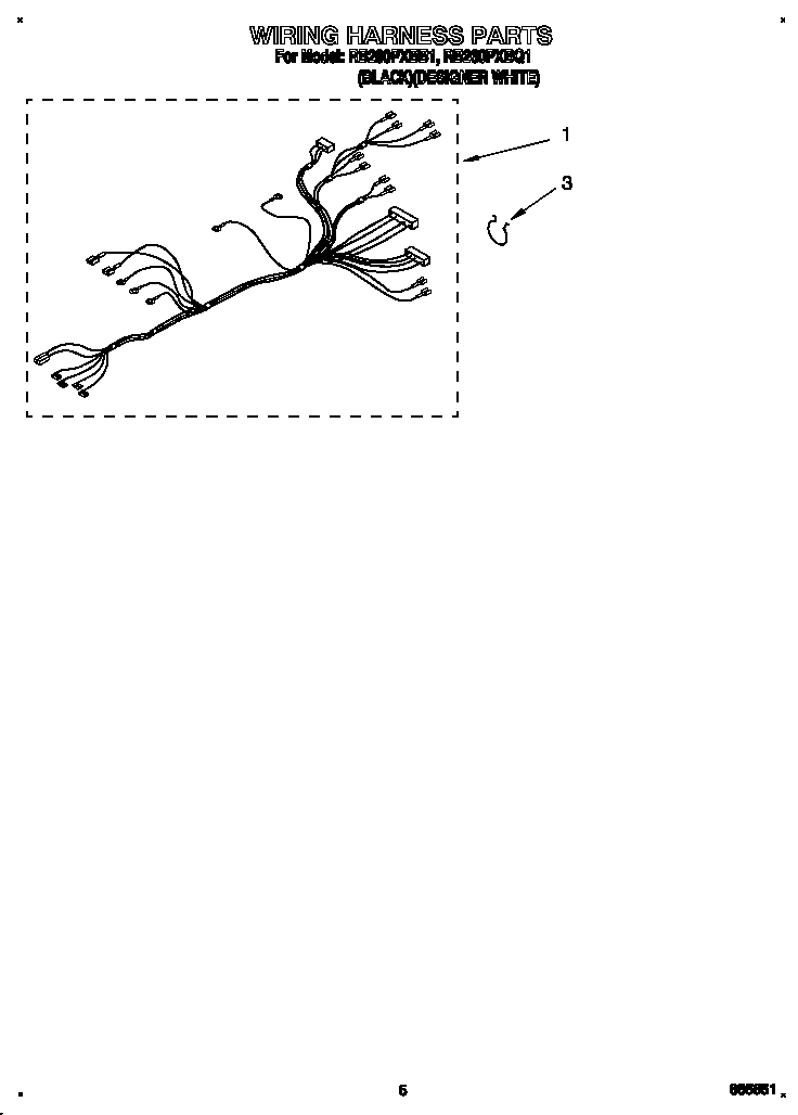 Whirlpool RB260PXBQ1 wiring harness diagram