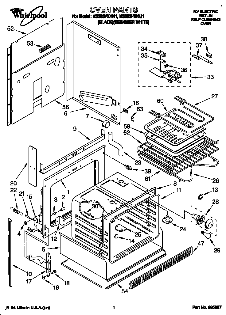 Whirlpool RS696PXBQ1 oven diagram