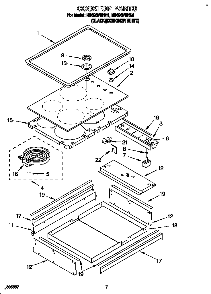 Whirlpool RS696PXBQ1 cooktop diagram