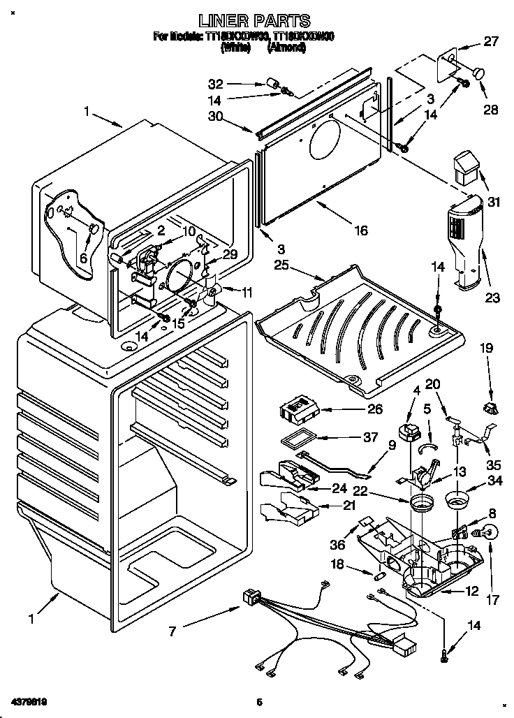 Estate TT18DKXDW00 liner diagram