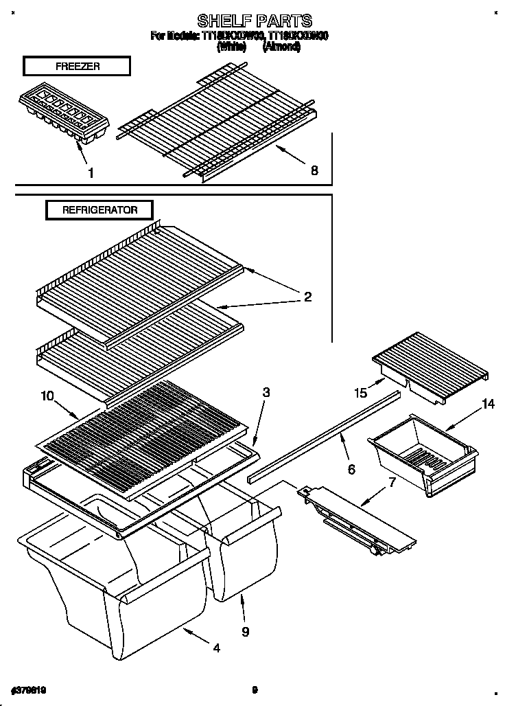 Estate TT18DKXDW00 shelf diagram