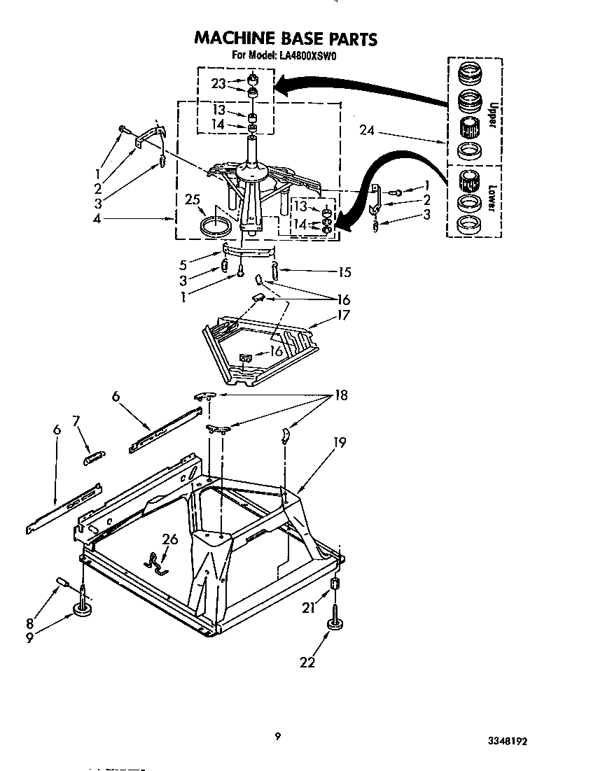 Whirlpool LA4800XSW0 machine base diagram