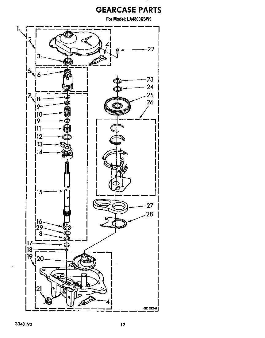 Whirlpool LA4800XSW0 gearcase diagram
