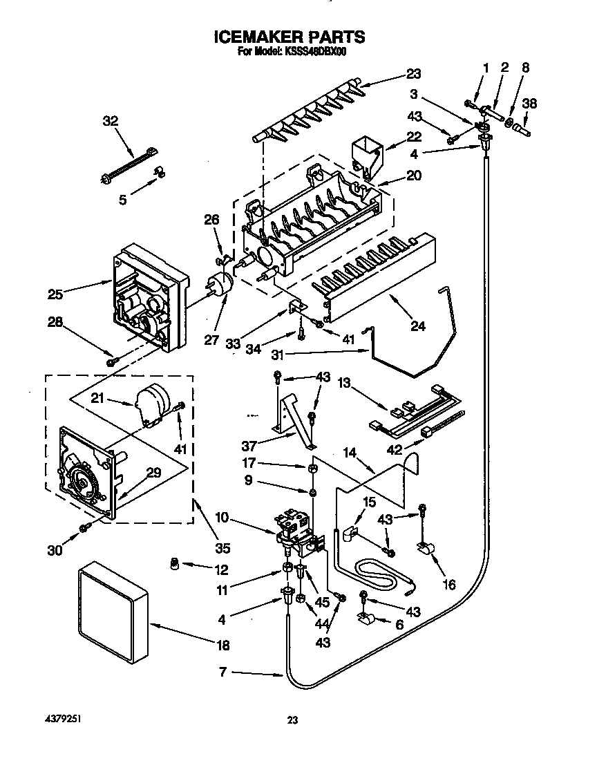 KitchenAid KSSS48DBX00 icemaker diagram