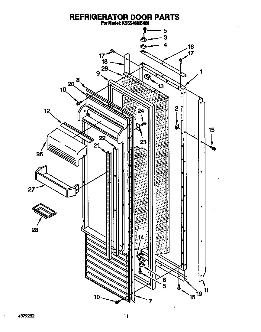 KitchenAid KSSS48MBX00 refrigerator door diagram