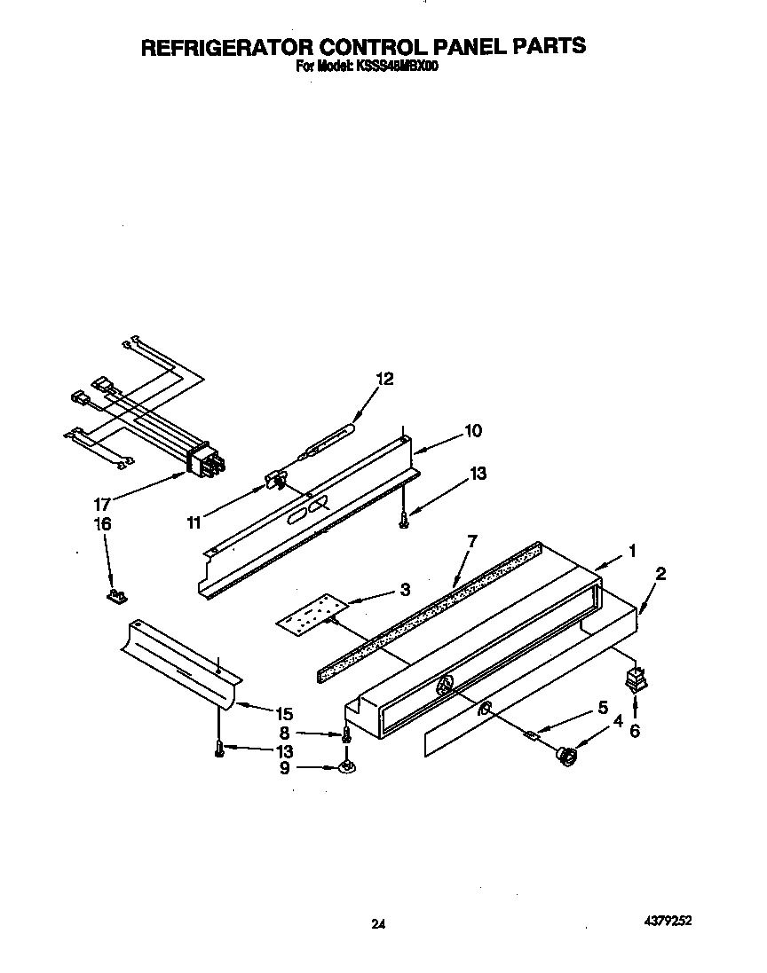 KitchenAid KSSS48MBX00 refrigerator control panel diagram