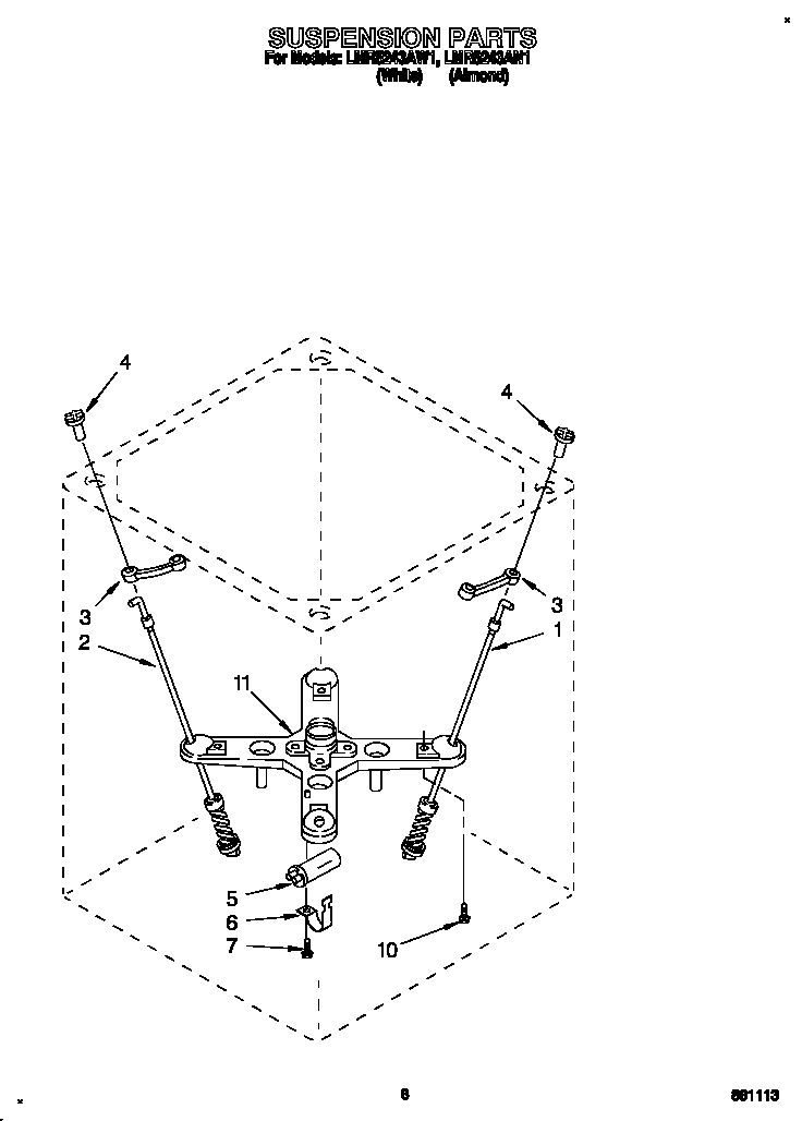 Whirlpool LMR5243AW1 suspension diagram