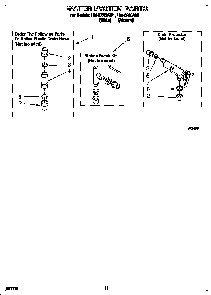 Whirlpool LMR5243AW1 water system diagram