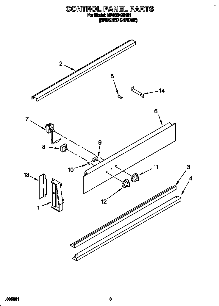 Whirlpool RS600BXBH1 control panel diagram